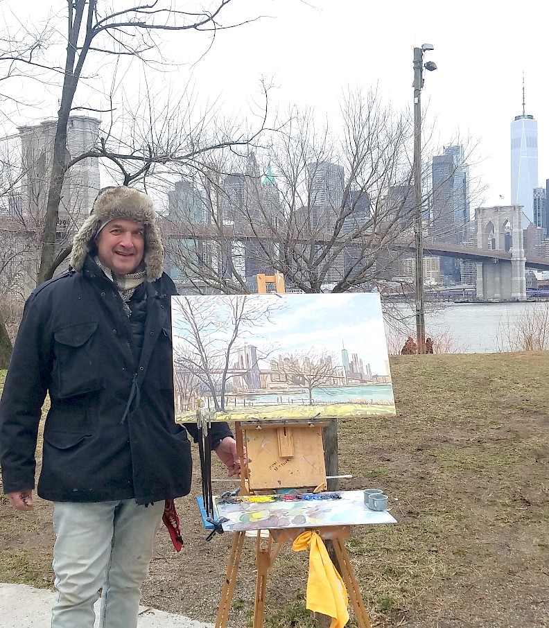Plein Air On Cold Winter Day